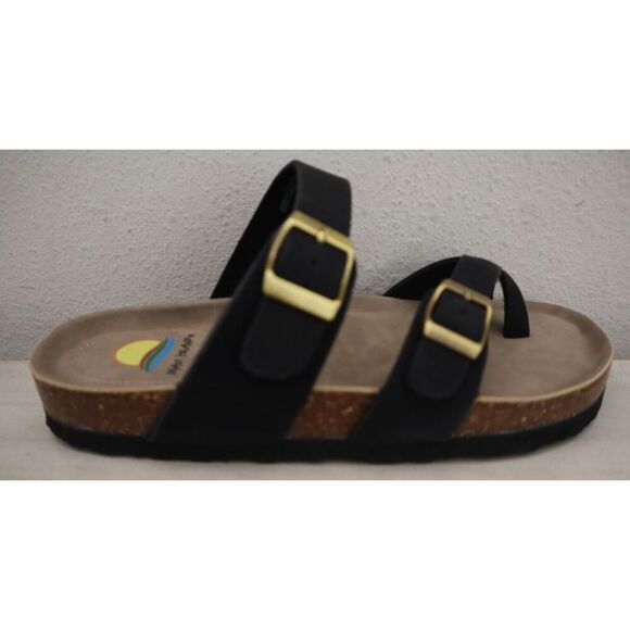 Maui Island 771314 Women's Sz 7M Black Hampton 2-Strap Slip-On Sandals - Picture 8 of 13